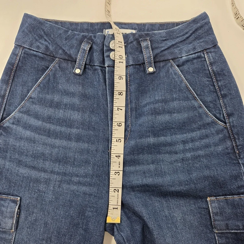 Paige Jeans 25 Dion‎ Cargo Gracie Lou High Rise Flare Stretch Denim Womens EUC